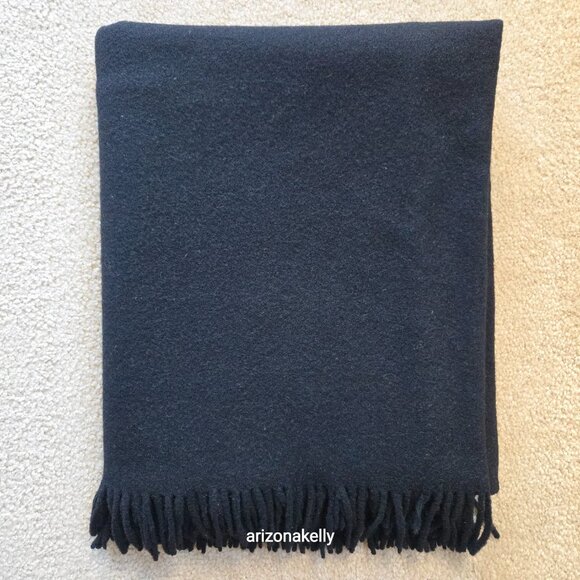 Oversized THICK Wool Wrap Flawless Black Fringe Men's Tall Plus - Picture 12 of 15